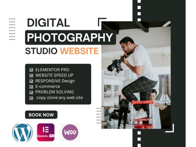 Premium Wedding STUDIOS Photography + Video Elementor pro website design