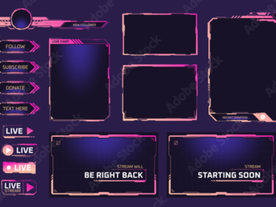 Twitch mascot logo design or overlay, panels, banner for mixer and stream