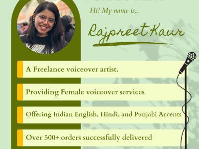 A professional female voiceover in English