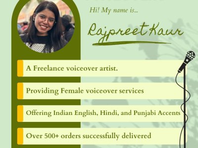 A professional female voiceover in Hindi
