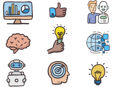 A set of custom doodle hand drawn icons (UI Graphics / Custom Icons)