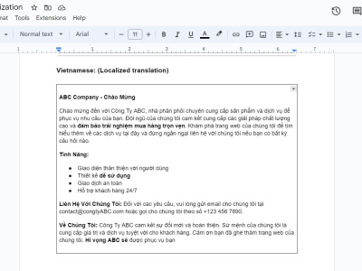 High-Quality English-Vietnamese or Vietnamese-English Translations