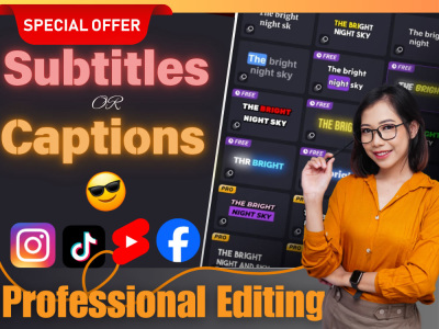 Subtitles or Closed Caption for Reels/Tiktok/Youtube Shorts. Fast Delivery