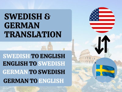 Professionally translation german, english or swedish
