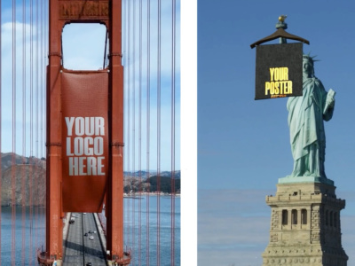 3d cgi animation of your brand, add your logo on famous buildings