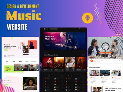Podcast website, Music Website for music artist, dj, producer, band