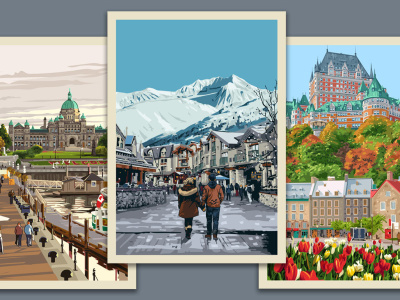 Vintage and modern travel poster