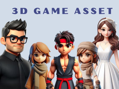 3D Model Character or Properties for Game Assets: Modeling, Texturing