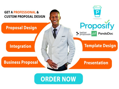 Professional business proposal on Proposify, Pandadoc, Docusign, Canva Pro