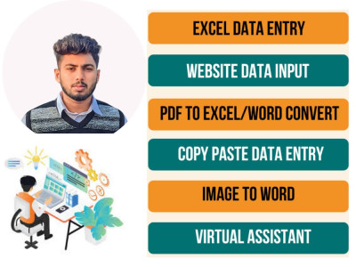 All type of data entry related work and word, excel, Microsoft office