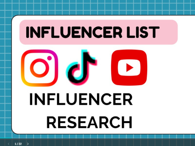 Influencer Research for Instagram, TikTok, YouTube, Twitter, Social