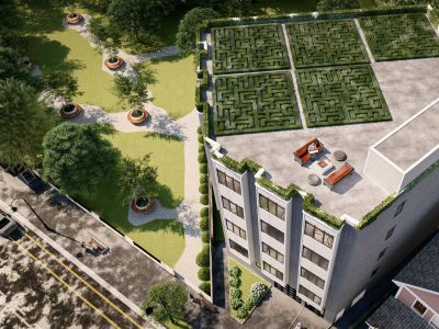 Master plan, 3d aerial view, exterior design, rendering