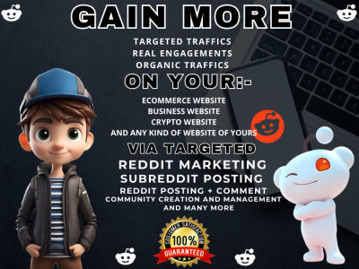 Reddit marketing for Crypto website, Business website, Affiliate link