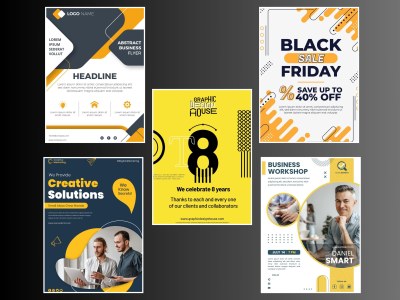 A promotional poster, flyer or banner for your event or business