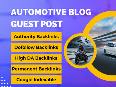 Dofollow guest post on automotive blog contextual backlink on da 08