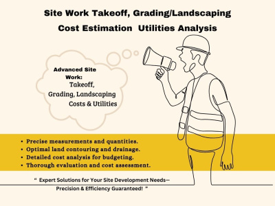 Site Work Takeoff, Grading/Landscaping Cost Estimation | Utilities Analysis