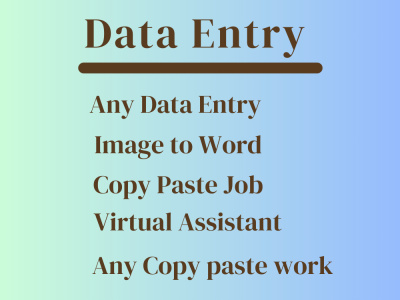 A data entry, copy paste and manual entry work | Upwork