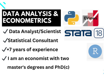 Data Analysis and Data Science using EViews, Stata, R, and Python.