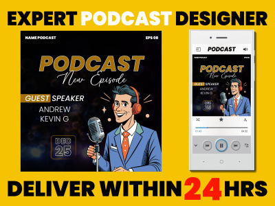 Unique Podcast cover Art design, Podcast Logo in 24 Hours