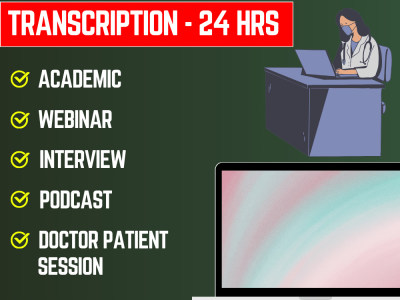 Quality transcription of your audio/video within 24hrs. Quick TAT.