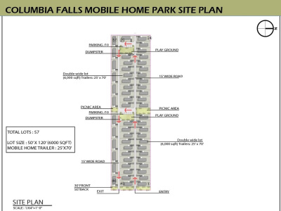 Mobile Home Park Site Plan with 2D Colored Rendering