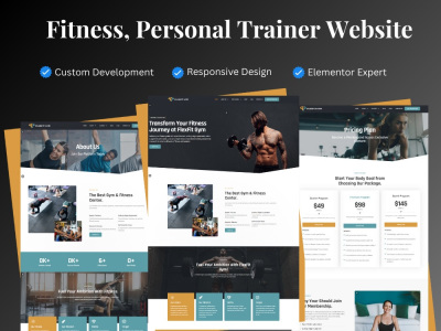 A fitness website, gym, yoga, sports, personal trainer website
