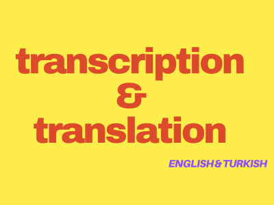 Transcription and Translation (English&Turkish)