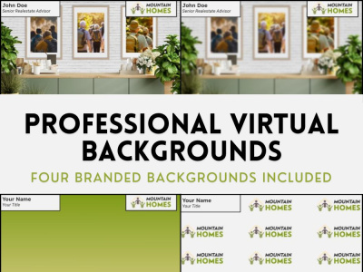 Four Professional Virtual Background Branded For Your Company, zoom ...