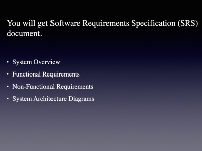 Software Requirements Specification (SRS) document.