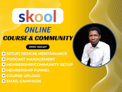 Skool online course community setup account setup and optimization expert