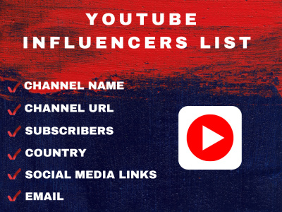 Targeted YouTube Influencer Contact List | Manual & Accurate