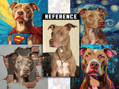 Custom pet portrait of your cat or dog in any style using Midjourney AI
