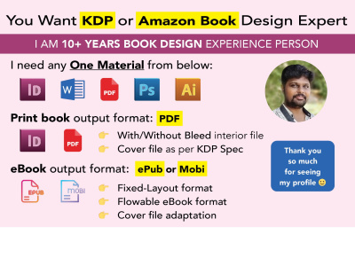 KDP Print Book and eBook Design based on InDesign