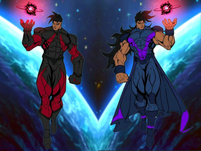 Comic book character reference sheet, superhero, anime fan art illustration