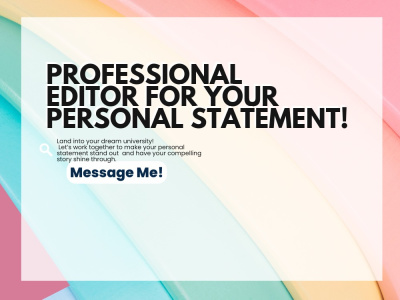 Editing service - Personal statement