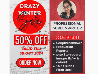 Screenplays for short, feature films, and TV, 50 percent off winter sale