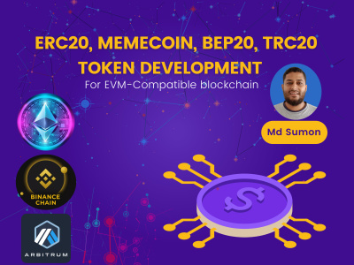 ERC20 token contract for EVM Compatible chains, memecoin, BEP20, TRC20
