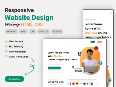 Responsive HTML css website design / developer, psd to html5 bootstrap ...