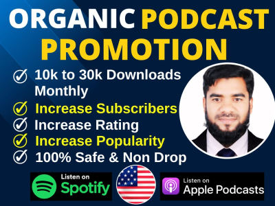 Organic podcast promotion and marketing to get huge downloads, audiences