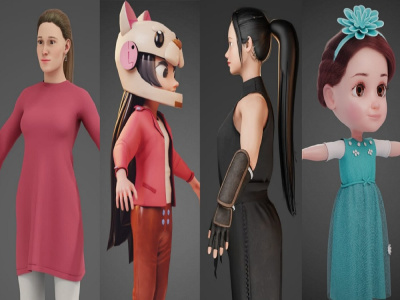 3d characters for 3d printing, games, animations and VR/AR