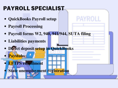 Payroll Processing/Payroll Setup/Payroll forms filing/QuickBooks Payroll