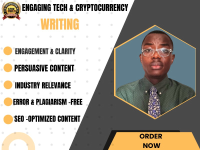 Tech or Cryptocurrency Articles, Blog Posts by a Skilled Writer