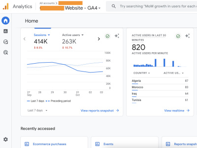 A website tracking implementation for analytics
