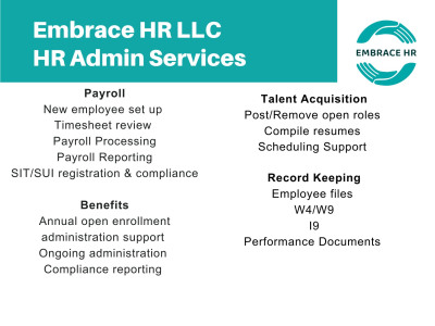 HR administration support (benefits, payroll, onboarding, etc)