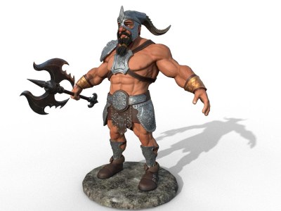 High detailed sculpted 3d character wrapped with 4k texture
