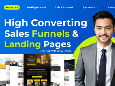 GoHighLevel Account Setup, Landing Page, Workflow Automation, ClickFunnels