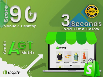 Shopify Speed Optimization 90+ Score Mobile & Desktop ( Grade A GT Metrix )