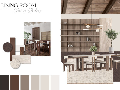 A moodboard (collage with selected items, textures, colors, ideas)