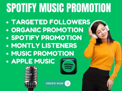 Organic Spotify music promotion, monthly listeners and Spotify followers