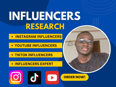 TikTok YouTube Instagram influencer research list for influencer marketing